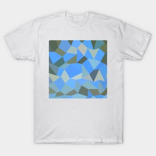 Bondi Blue Abstract Low Polygon Background T-Shirt